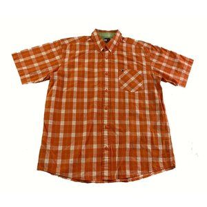 Tommy Hilfiger Boys Size XL Orange Plaid Button